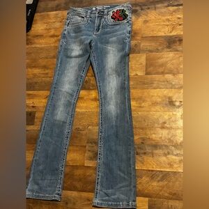 Ninth Hall Eagle Signal Fracture Stacked Flare Sz 30 Jeans Tattoo Inspired